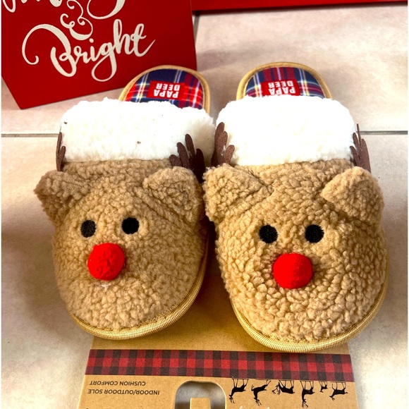 PAPA DEER MEN’S WARM & FUZZY SLIPPERS NWT SIZE LARGE 11-12 - Picture 3 of 8